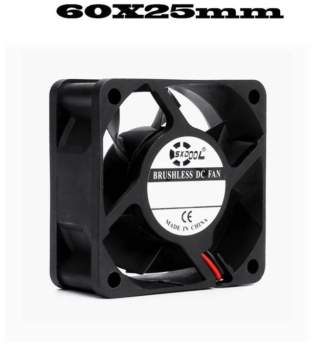 Main image of 6025 Axial Brushless Silent Cooling Fan, 60x60x25mm DC 12V 2Pin Sliding Bearing Replacement Fan for Equipment Housing Compact Electronic Devices Heat Dissipation