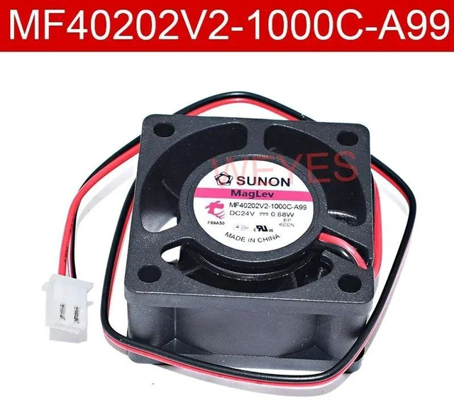 Main image of MF40202V21000CA99 Square Axial Cooling Fan, 40x40x20mm 4020 DC 24V 0.68W 2Pin Brushless Replacement Fan for Server Industrial Cabinet Equipment Heat Dissipation Repair