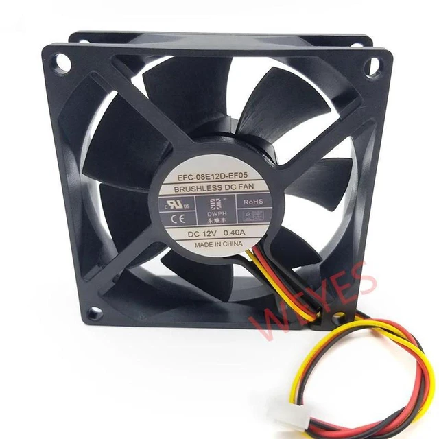 Main image of DWPH EFC08E12DEF05 Axial Server Cooling Fan, 80x80x25mm 80mm DC 12V 0.4A 3Wire Dual Ball Bearing Brushless Replacement Fan for Server Industrial Power Supply Heat Dissipation Repair