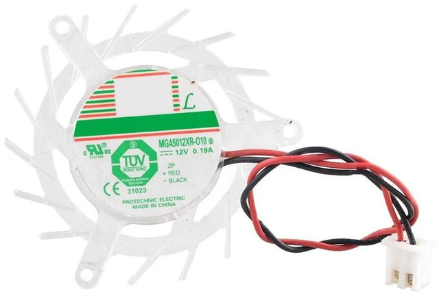 Main image of MGA5012XRO10 GPU Cooling Fan, 45mm Blade Diameter 39mm Mounting Hole Spacing DC 12V 0.19A 2Pin Brushless Replacement Fan for 7900 6600GT 8500 Graphics Card Cooler Repair