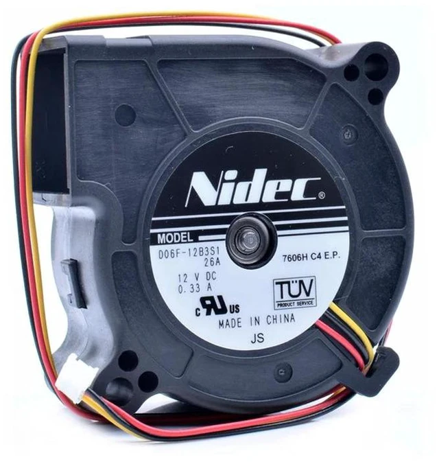Main image of D06F12B3S1 6025 60x60x25mm DC 12V 0.33A 3Wire Turbine Blower Brushless Cooling Fan 60mm Replacement Fan for Industrial Cabinet, Power Module, Compact Electronic Equipment Heat Dissipation Parts