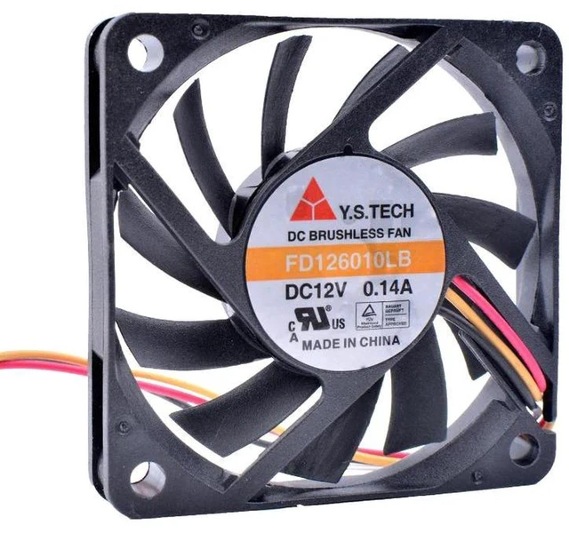 Main image of FD126010LB 6010 60x60x10mm DC 12V 0.14A 3Pin Silent Axial Brushless Cooling Fan 60mm Replacement Fan for Computer CPU, PC Case, Compact Mainboard Hardware Heat Dissipation Repair Parts
