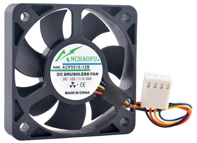 Main image of ACP501012B 5010 50x50x10mm DC 12V 0.1A 8000RPM Dual Ball Bearing PWM Cooling Fan 50mm Brushless Replacement Fan for Industrial Embedded Chassis, Motherboard, CPU Heat Dissipation Repair Parts