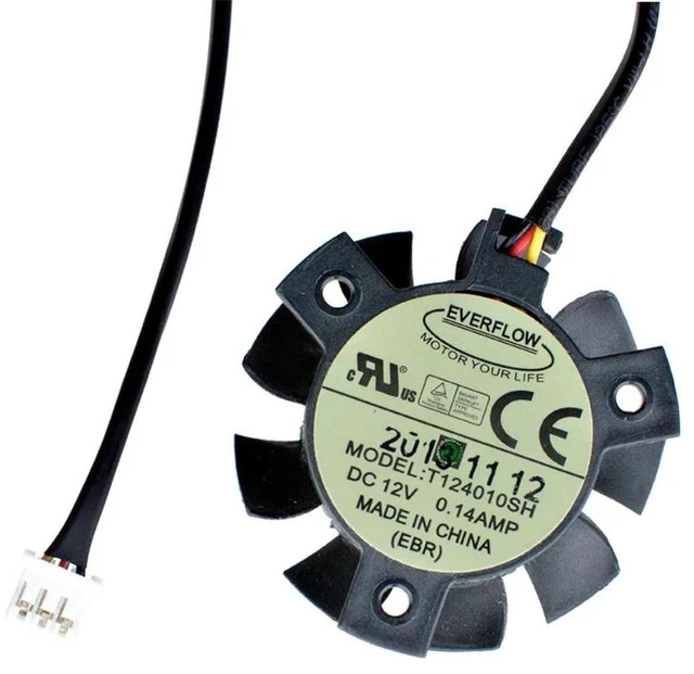 Main image of T124010SH Round Brushless Cooling Fan 37mm Diameter 26mm Hole Spacing DC12V 0.14A 3Pin Mini Replacement Fan for Z490 Soft Router, Industrial Control Computer, Compact Embedded Device Heat Dissipation