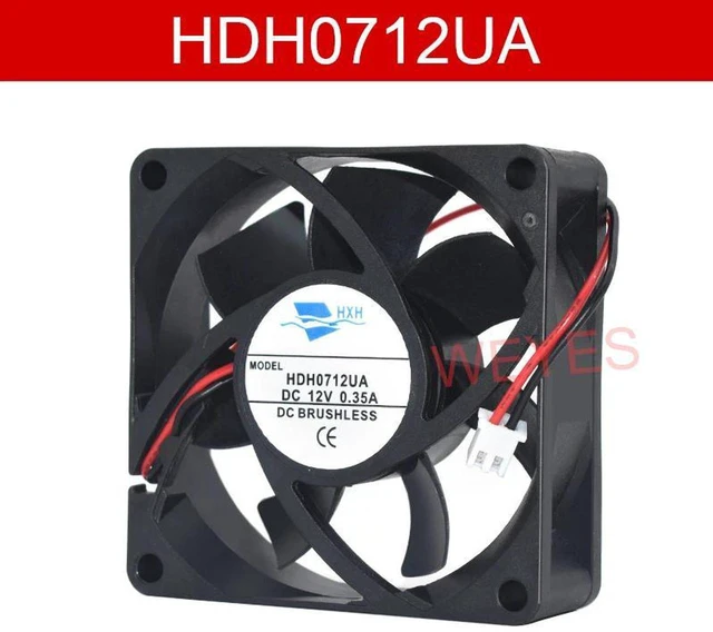 Main image of HDH0712UA 7025 Axial Cooling Fan 70x70x25mm 7CM DC12V 0.35A DualLine Brushless Fan Replacement for HXH 7025 Heatsink, Industrial Heat Dissipation, Compact Equipment Cooling System