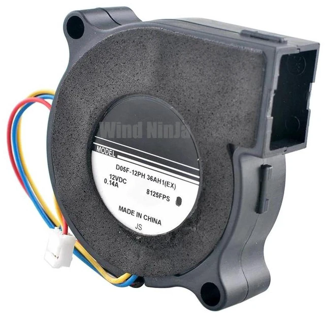 Main image of D05F12PH 5015 Centrifugal Blower Fan 50x50x15mm 5CM DC12V 0.14A 4Pin PWM Brushless Mini Turbine Cooling Fan Replacement for Projector, Printer, Compact Precision Electronic Equipment Heat Dissipatio