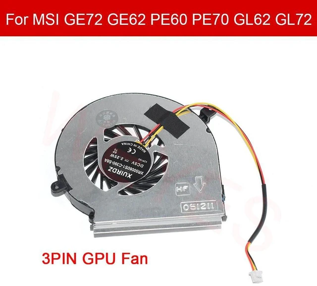Main image of PAAD06015SL Laptop GPU Cooling Fan DC5V 3Pin Brushless Replacement Fan for MSI GE72, GE62, MS1795, PE60, PE70, GL62, GL72 Gaming Notebook Internal Heat Dissipation