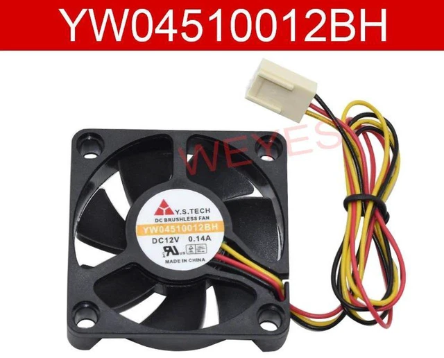Main image of YW04510012BH YW04510012LM 4510 Cooling Fan 45x45x10mm 4.5CM DC12V 0.14A 3Pin Brushless Axial Fan, Small Replacement Cooler for Electronic Devices, Industrial Equipment & DIY Heat Dissipation