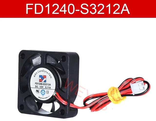 Main image of FD1240S3212A Replacement Cooling Fan 40x40x10mm DC12V 0.11A DualLine Brushless Axial Fan, 4010 TwoWire Mini Cooling Fan for Small Electronic Equipment Internal Heat Dissipation Repair