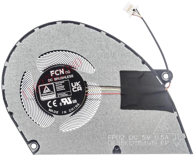 Main image of Laptop CPU Cooling Fan 23.KJAN7.001 DFS5K121154919 DC5V 0.5A 4Pin PWM Replacement Cooler for A51548M, A315510p, A31524P, N23Q11, N23C3 Series Notebooks, Internal Repair Spare Fan