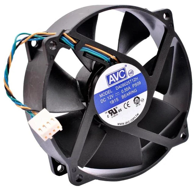 Main image of DA09025T12H 92mm CPU Cooler Replacement Fan DC12V 0.55A 4Wire PWM Ball Bearing Fan, 71.5mm Mounting Hole Spacing 9025 Axial Fan for Desktop CPU Thermal Repair Maintenance Hardware