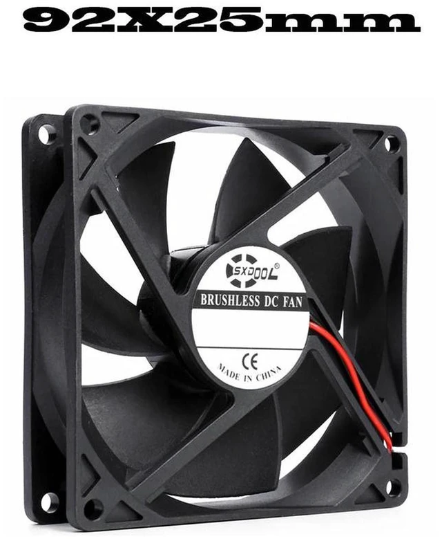 Main image of 9225 DC12V Silent Axial Brushless Cooling Fan 92x92x25mm 2Pin Sleeve Bearing Fan, LowNoise Replacement Cooler for Industrial Devices Small Appliances Electronic Thermal Repair Hardware