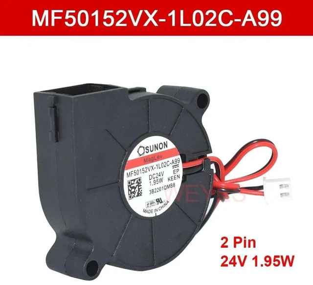 Main image of MF50152VX1L02CA99 PWM Blower Cooling Fan 50x50x15mm DC 24V 1.95W 2Pin Connector 3D Printer Heatsink Radiator Replacement Cooling Fan for 3D Printer Extruder Hotend Heat Dissipation
