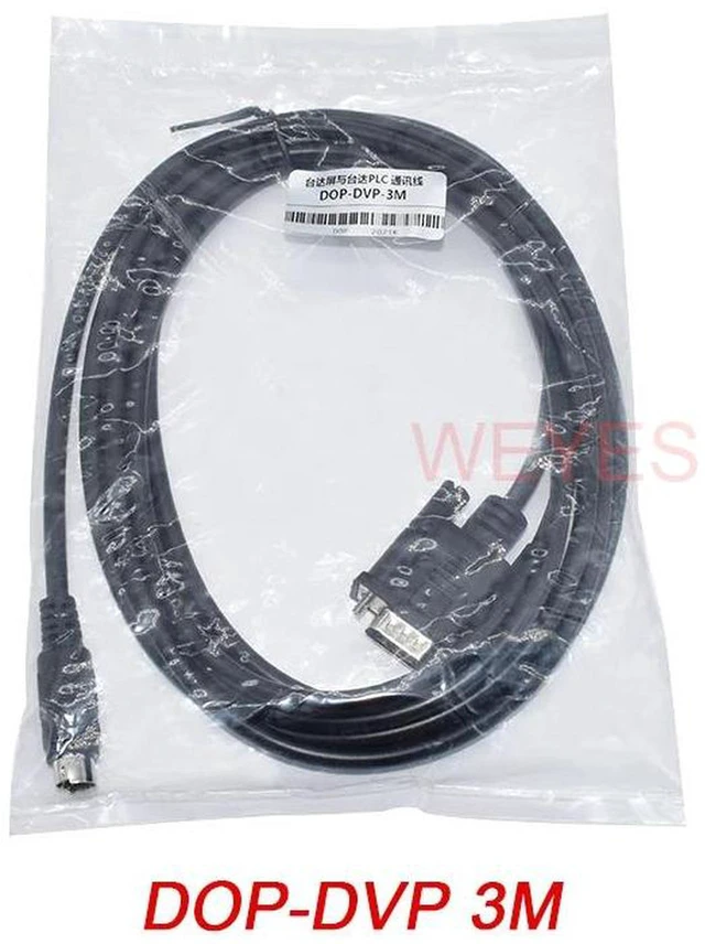 Main image of DOPDVP 3M PLC HMI Communication Data Cable with DOPCA232DP DB9 to MD8 Converter, Industrial Serial Connection Cord for Delta DOP HMI and DVP Series PLC, Program Upload Download Debugging Cable