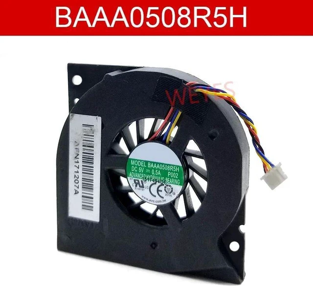 Main image of BAAA0508R5H 4Wire DC 5V 0.5A CPU Heatsink Cooling Fan, Replacement PWM Cooler Fan for Gigabyte BRIXS GBBXi5H4200 GBBXi55200 Mini PC CPU Thermal System Repair Spare Part