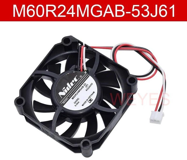 Main image of M60R24MGAB53J61 M60R24MGAB53J56 60x60x15mm 60mm Axial Cooling Fan, DC 24V 0.08A 3Pin Replacement Power Supply Fan for 1519, 1819 Printer Hardware Repair Spare Part
