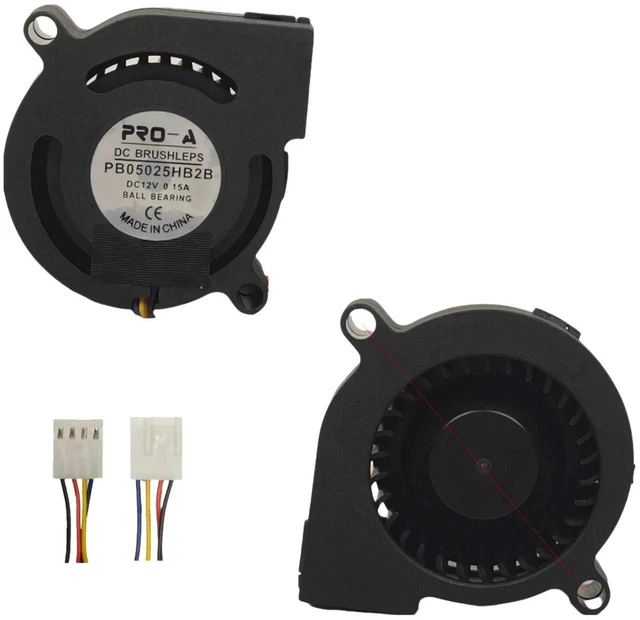 Main image of 50x50x25mm HighSpeed Centrifugal Blower Fan DC 12V 0.15A 4Pin PWM 7000RPM, 5025 Turbo Cooling Fan for Humidifier, Industrial IPC Compact Equipment ForcedAir Heat Dissipation and Fan Replacement