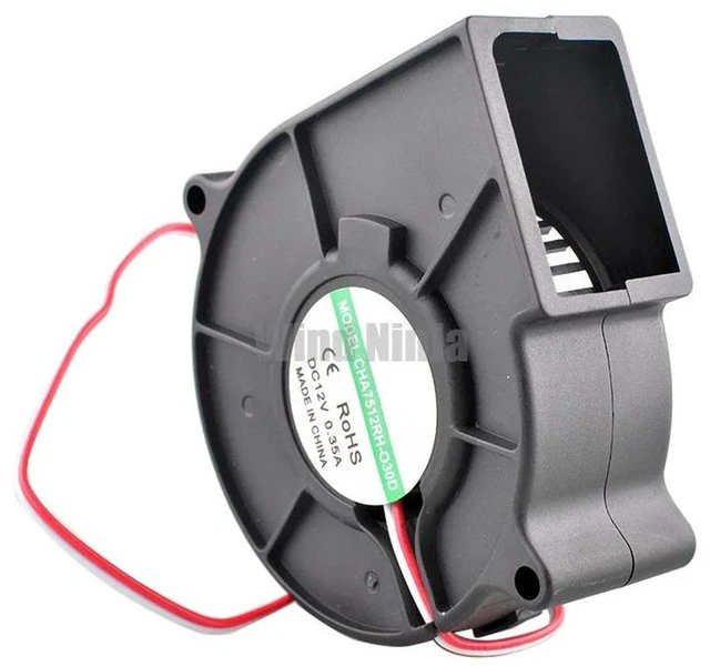 Main image of 75mm Centrifugal Turbine Blower Fan 75x75x30mm DC 12V 0.35A CHA7512RHO30D Brushless Cooling Blower Replacement Fan for Humidifier Atomizer, Small Household Appliance Heat & Air Circulation