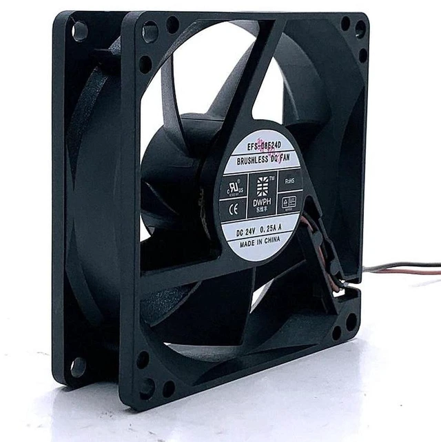 Main image of 80mm 80x80x25mm DC 24V Axial Cooling Fan EFS08E24D DWPH, 2Wire 0.25A 8cm Replacement Cooling Fan, HighPerformance Fan for Server Inverter Industrial Chassis Internal Heat Dissipation Repair