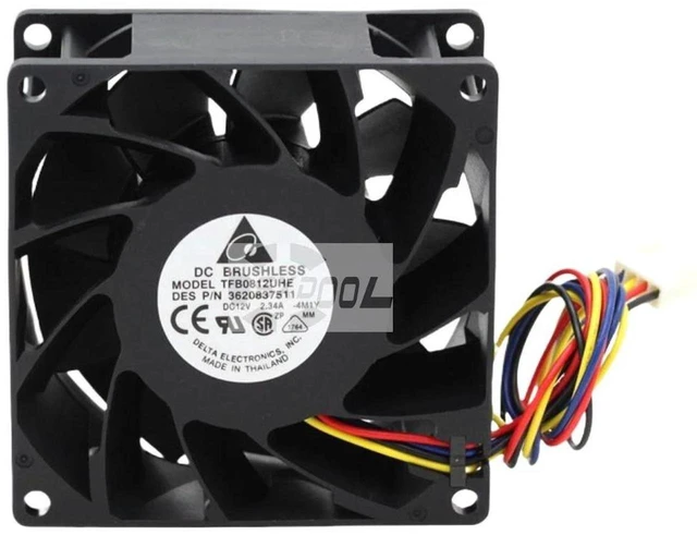 Main image of 80x80x38mm HighSpeed PWM Axial Fan TFB0812UHE, DC 12V 2.34A 80mm Replacement Cooling Fan, HeavyDuty High Airflow Fan for Server Inverter Industrial Equipment Heat Dissipation Repair