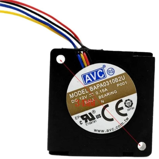 Main image of BAPA0310B2U 3010 Turbo Blower Fan, 30x30x10mm 3cm DC 12V 0.15A 4Pin PWM Dual Ball Bearing Centrifugal Fan, Replacement Blower for 3D Printer Hotend Heat Dissipation Repair