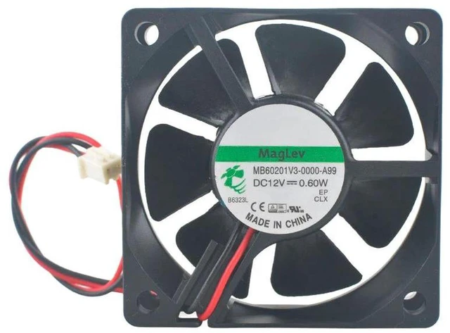 Main image of 2Pack MB60201V30000A99 60x60x20mm Axial Cooling Fan DC 12V 0.6W 2Pin 3000RPM Silent 60mm Replacement Fan, Quiet Ventilation Fan for Power Supply and Electronic Equipment Heat Dissipation