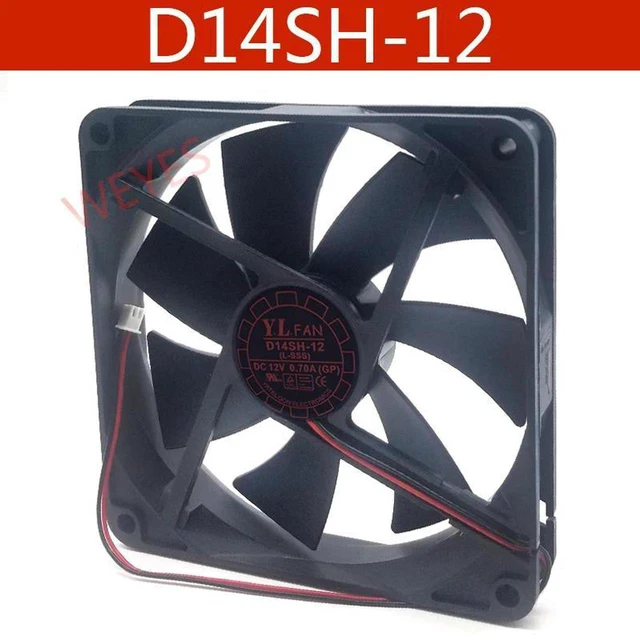 Main image of D14SH12 140x140x25mm Silent Power Supply Cooling Fan, DC 12V 0.70A Dual Cable 140mm Replacement Axial Fan, Quiet Ventilation Fan for PC Power Supply, Computer Chassis and Electronic Equipment Heat