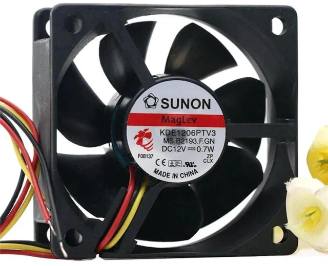 Main image of KDE1206PTV3 60x60x25mm 6025 Silent Cooling Fan, DC 12V 0.7W 2Wire Magnetic Reluctance 60mm Replacement Fan, Quiet Ventilation Fan for PC Case, Power Supply and Compact Electronic Devices