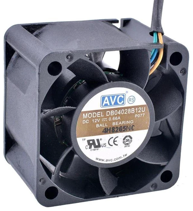 Main image of DB04028B12U 40x40x28mm 4028 Dual Ball Bearing Cooling Fan, DC 12V 0.66A 4Wire 4Pin PWM 40mm Replacement Fan for Server and Power Supply HighAirflow Heat Dissipation