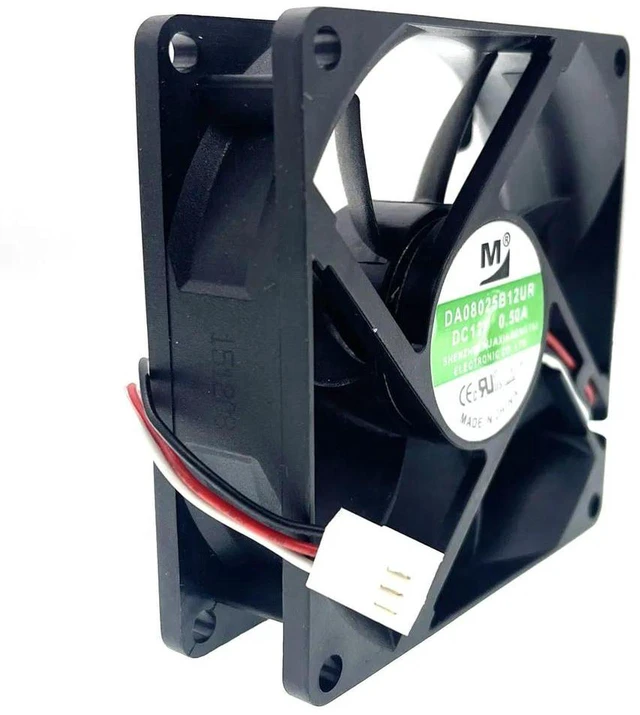 Main image of DA08025B12UR 80x80x25mm 8025 High Airflow Server Cooling Fan, DC 12V 0.50A Dual Ball Bearing 3Pin KF2510 80mm Replacement Fan for Server, Inverter and Power Supply Heat Dissipation