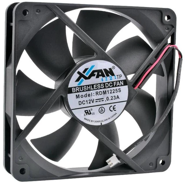 Main image of RDM1225S 12025 Inverted Exhaust Cooling Fan, DC 12V 0.23A 2Pin 2Wire 120x120x25mm 120mm Replacement Fan for PC Chassis and Power Supply ReverseAirDirection Heat Dissipation