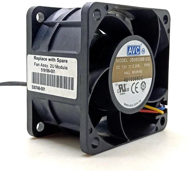 Main image of 2B06038B12G 60x60x38mm 6038 PWM HighSpeed Cooling Fan, DC 12V Dual Ball Bearing 60mm Replacement Fan for Server, Computer and Power Supply HeavyLoad HighAirflow Heat Dissipation