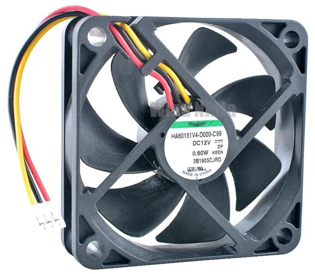 Main image of HA60151V4D020C99 60x60x15mm 6015 Silent Axial Cooling Fan, DC 12V 0.60W 60mm Replacement Fan for Projector, Power Supply and Compact Electronic Device Heat Dissipation