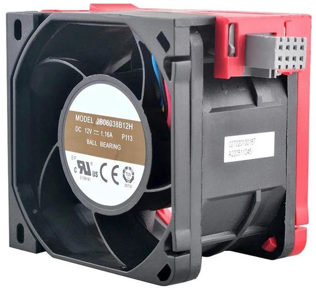 Main image of 2B06038B12H 60x60x38mm DC 12V 1.16A 8000RPM Dual Ball Bearing HighSpeed Cooling Fan, 60mm High Airflow Brushless Replacement Fan for Server, Industrial Cabinet, Power Supply, Inverter Heat Dissipatio