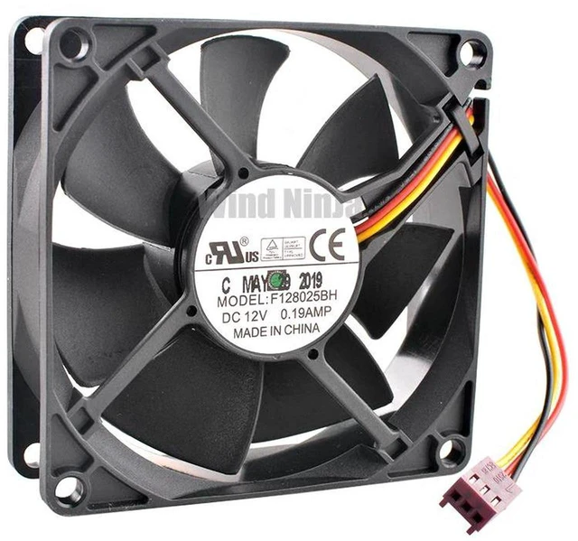 Main image of F128025BH 80x80x25mm DC 12V 0.19A 2800RPM Dual Ball Bearing 2Pin Axial Cooling Fan, 80mm 8025 Brushless Replacement Fan for CPU Cooler, PC Case Desktop Computer Heat Dissipation Ventilation Fan