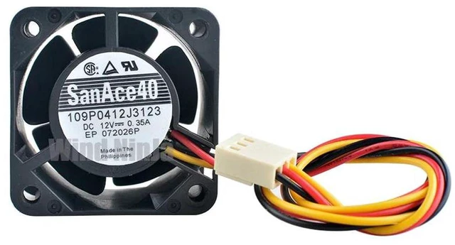 Main image of 109P0412J3123 40x40x28mm DC 12V 0.35A 3Pin Dual Ball Bearing HighSpeed Cooling Fan, 40mm 4028 Brushless Replacement Fan for Server Power Supply Industrial Electronic Equipment Heat Dissipation