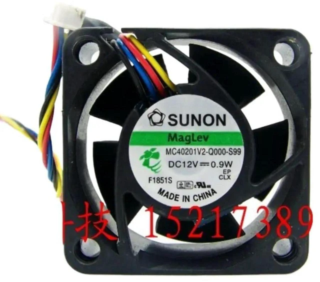 Main image of 40mm 40x40x20mm DC 12V 0.9W 4Wire Axial Cooling Fan Replacement for MC40201V2Q000S99, 4CM PWM Fan for Small Electronic Devices Compact Equipment Heat Dissipation