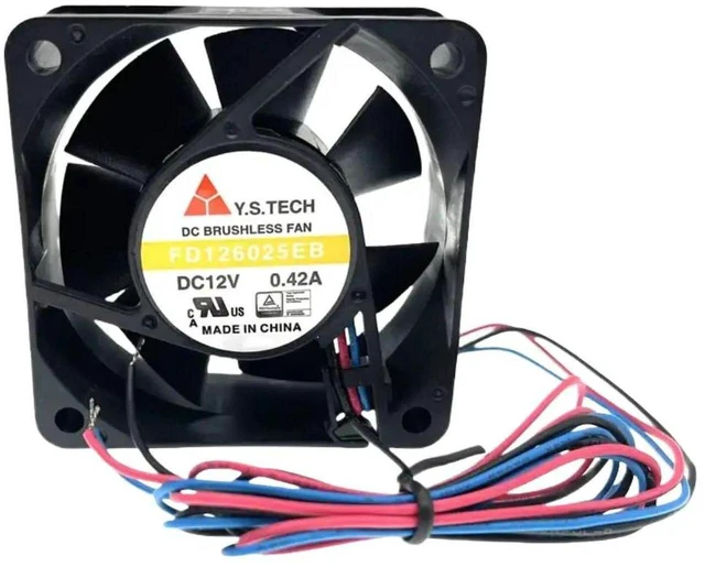 Main image of 60mm 60x60x25mm DC 12V 5400RPM Dual Ball Bearing Cooling Fan Replacement for FD126025EB, 6CM 3Wire RD Alarm Fan for Server, Chassis and Heatsink Heat Dissipation