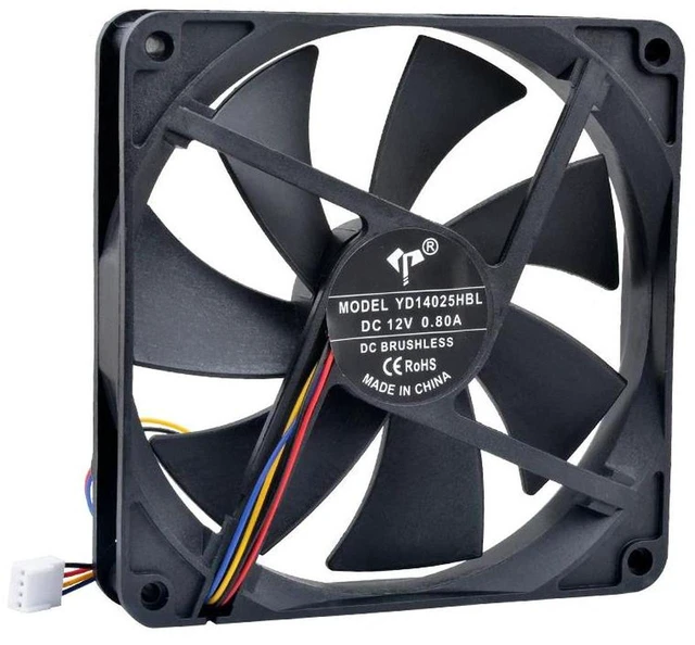 Main image of 140mm 140x140x25mm DC 12V 0.80A 4Pin PWM Axial Cooling Fan Replacement for YD14025HBL, 14CM SpeedAdjustable Fan for PC Chassis, Power Supply Heat Dissipation