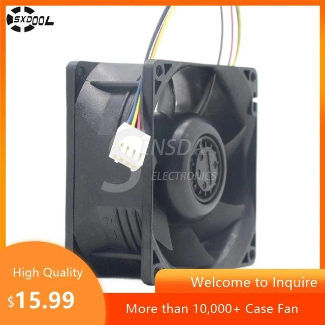 Main image of 80mm 80x80x38mm DC 12V 1.6A 7800RPM Dual Ball Bearing HighSpeed PWM Server Cooling Fan Replacement for H80E12BUA707T11, Industrial HighPower Axial Fan for HeavyDuty Equipment Heat Dissipation