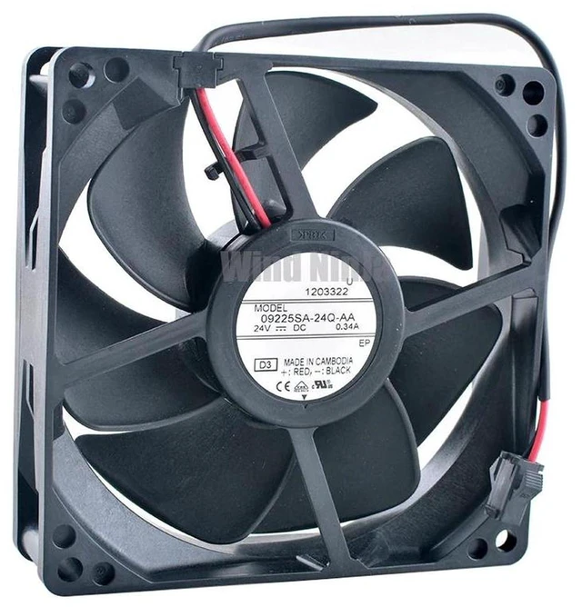 Main image of 09225SA24QAA Industrial Axial Cooling Fan, 92×92×25mm 92mm DC 24V 0.34A 3900RPM DualBall Bearing Replacement Fan for Inverter, Frequency Converter, Industrial Control Cabinet Heat Dissipation