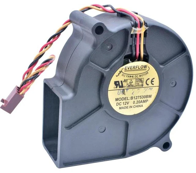 Main image of B127530BM 75mm Centrifugal Turbine Blower Fan, 75×75×30mm 7.5CM DC 12V 0.20A 3Wire Tachometer Silent Replacement Blower for 3D Printer, Projector, Industrial Equipment Heat Dissipation