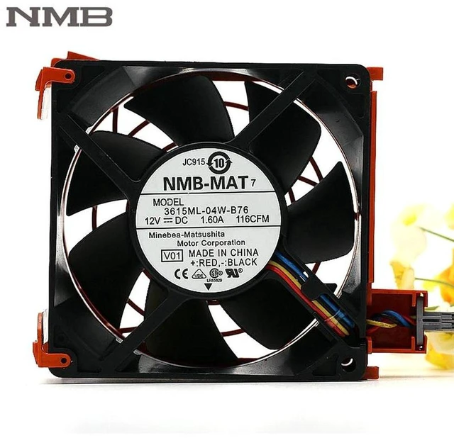 Main image of C9857 JC915 Server Cooling Fan Assembly, 3615ML04WB76 92×92×38mm DC 12V 1.6A 4Pin PWM DualBall Bearing Replacement Fan for Dell PowerEdge PE1900 PE2900 Server CPU and Chassis Cooling