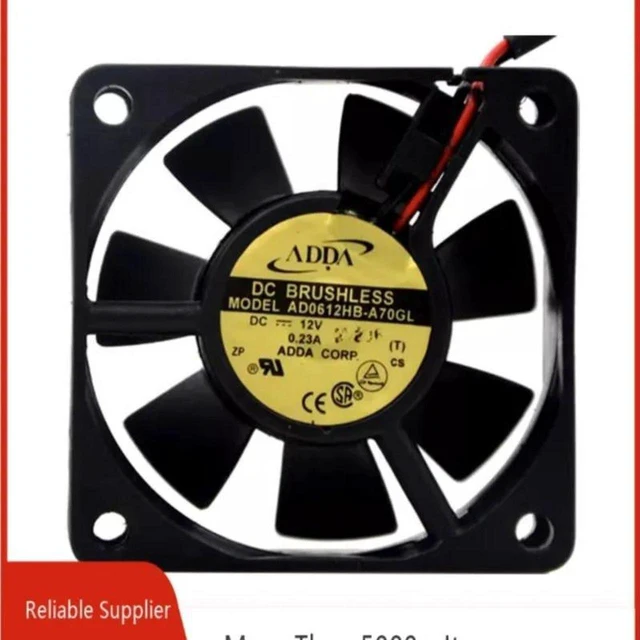 Main image of AD0612HBA70GL Industrial Axial Cooling Fan, 60×60×25mm 6CM 6025 DC 12V 0.23A DualBall Bearing Replacement Fan for Inverter, Frequency Converter, Industrial Control Cabinet and Power Module Heat