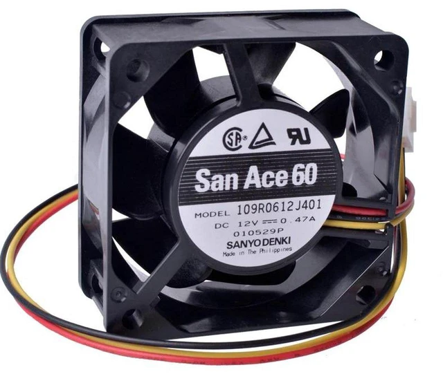 Main image of 109R0612J401 6025 HighAirflow Axial Cooling Fan, 60×60×25mm DC 12V 0.47A DualBall Bearing Replacement Fan for Inverter, Industrial Cabinet & Power Equipment Cooling