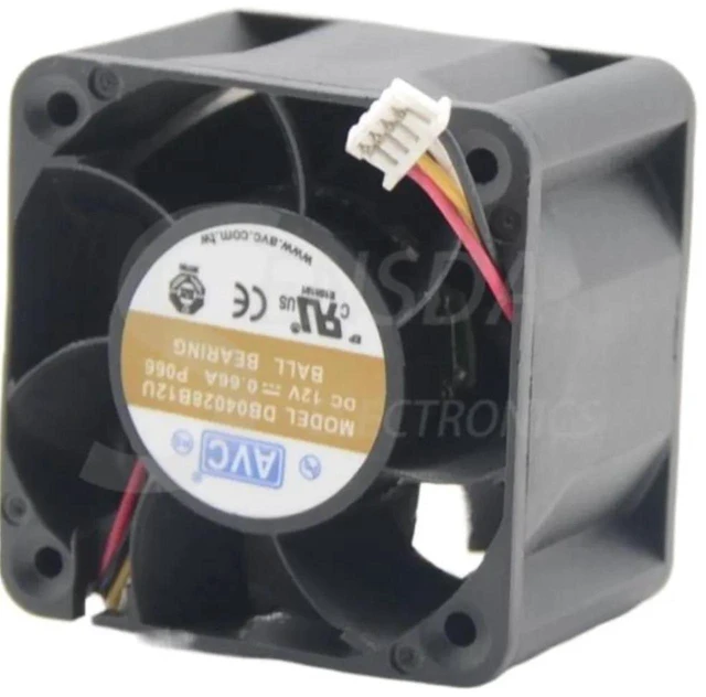 Main image of DB04028B12U P066 40x40x28mm DC12V 0.66A Square Server Cooling Fan, 40mm 4Wire PWM Axial Replacement Fan for 1U 2U RackMount Server Internal Heat Dissipation