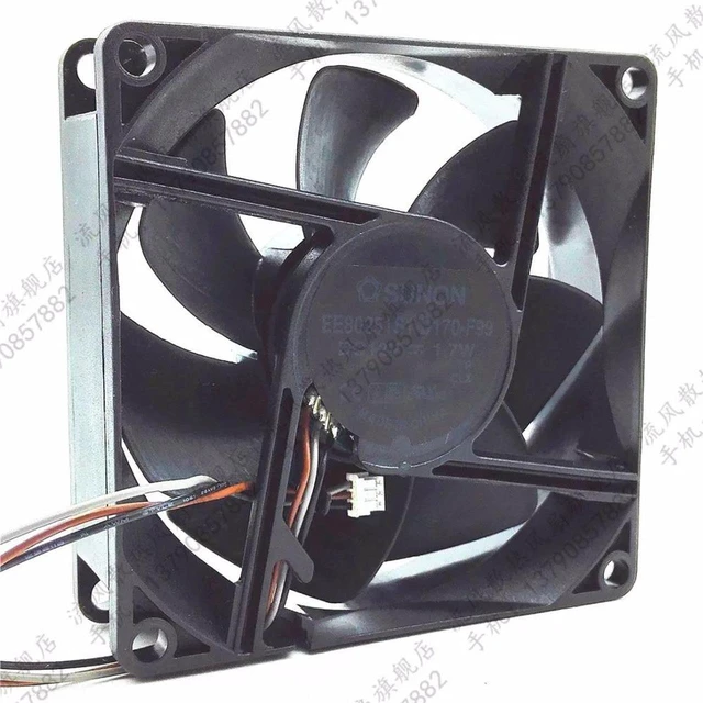 Main image of EP6127A Server Cooling Fan Replacement, DC 12V 1.7W 3Pin Connector 80mm 80x80x25mm Square Case Fan, Compatible with EE80251S1D170F99 for Server Cabinet Internal Heat Dissipation Repair