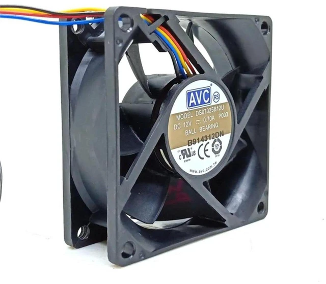 Main image of DS07025B12U 7025 HighAirflow 4Pin PWM Axial Cooling Fan, 70x70x25mm 70mm DC12V Computer Fan for PC Case, CPU Heatsink, Small Server and Industrial Cabinet Heat Dissipation Replacement