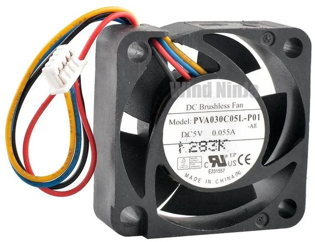 Main image of PVA030C05LP01 30x30x10mm 3cm Mini DC 5V Cooling Fan, 4Pin Silent Small Ventilation Fan, Low Power Replacement Cooler for Raspberry Pi, Router and Compact Electronic Device Heat Dissipation
