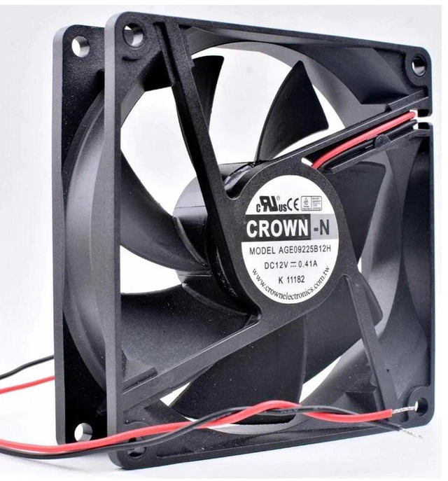 Main image of CROWN AGE09225S12H 9025 90x90x25mm 9cm DC 12V 0.41A Axial Cooling Fan, HighSpeed Replacement Fan for Computer Chassis, Power Supply and Industrial Equipment Heat Dissipation